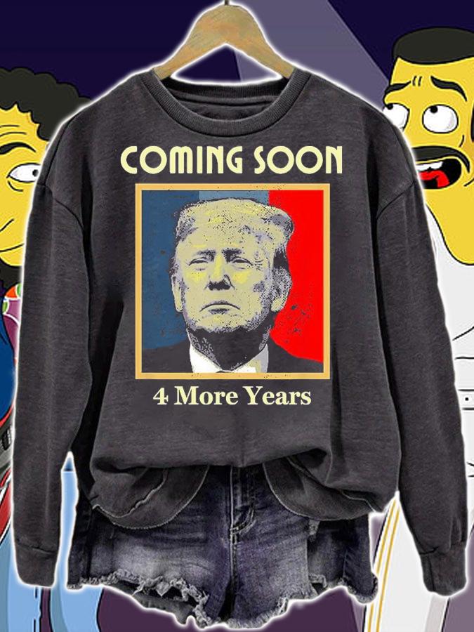 Coming Soon 4 More Years Trump Anti Biden Conservative Poster Trump Vintage T-Shirt