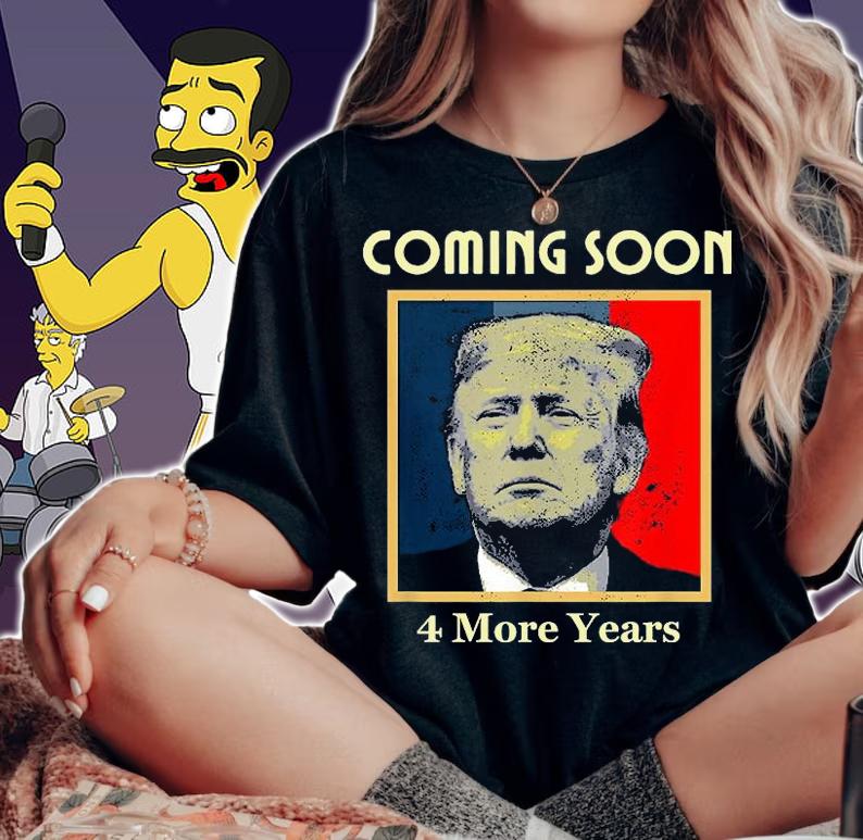 Coming Soon 4 More Years Trump Anti Biden Conservative Poster Trump Vintage T-Shirt