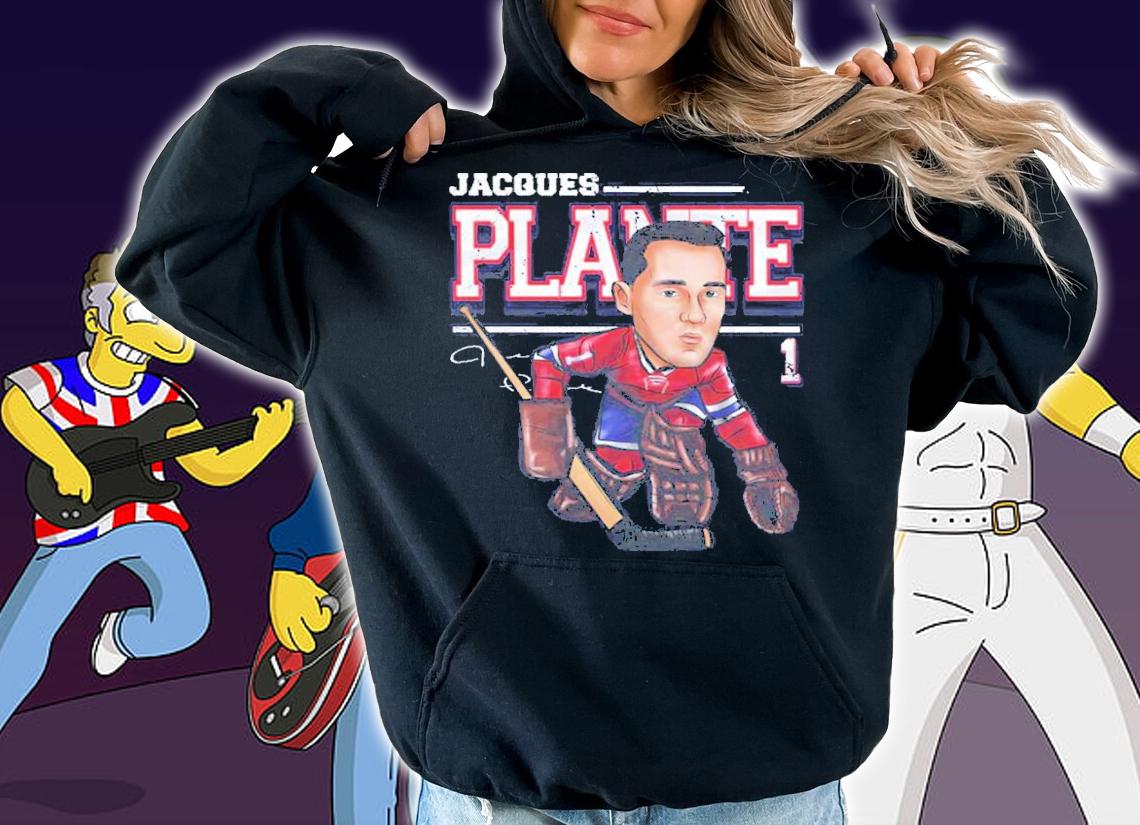 Jacques Plante Montreal Cartoon Hockey Signatures Shirt hoodie