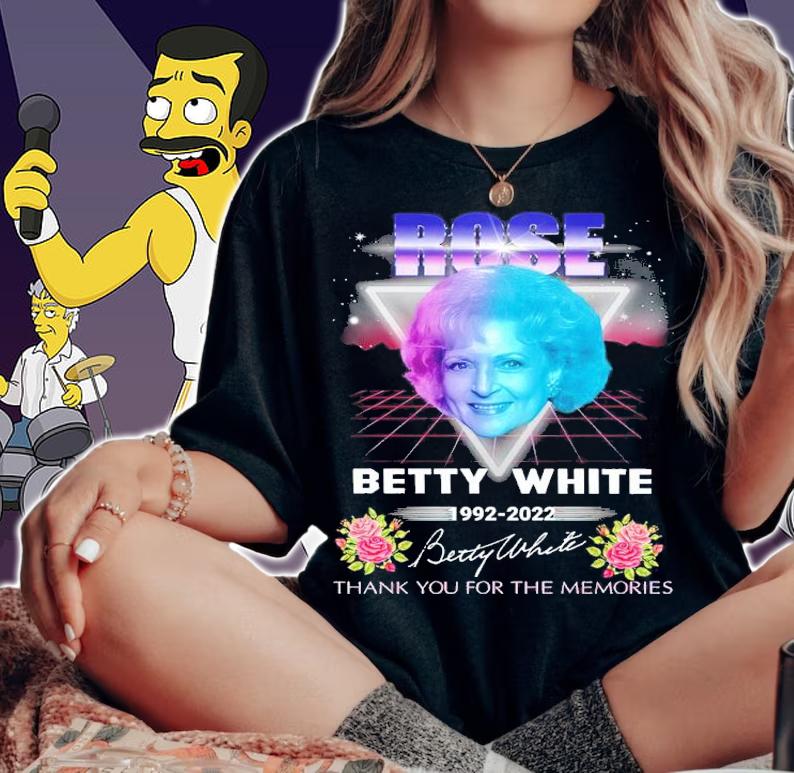 Rose Betty White 1992-2022 Signatures Thank You For The Memories Shirt