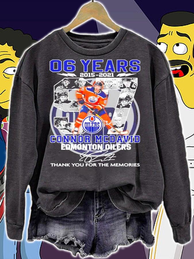 06 years 2015 2021 Connor Mcdavid Edmonton Oilers signatures t-shirt