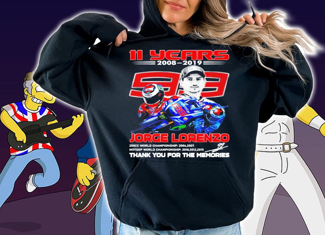 11 years 2008 2019 Jorge Lorenzo signature t-shirt