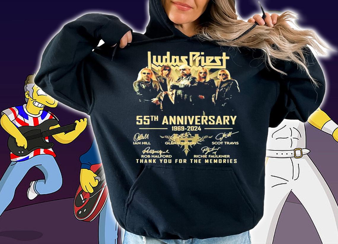 Judas Priest 55 Years 1969-2024 Anniversary Signatures Thank You For The Memories Shirt