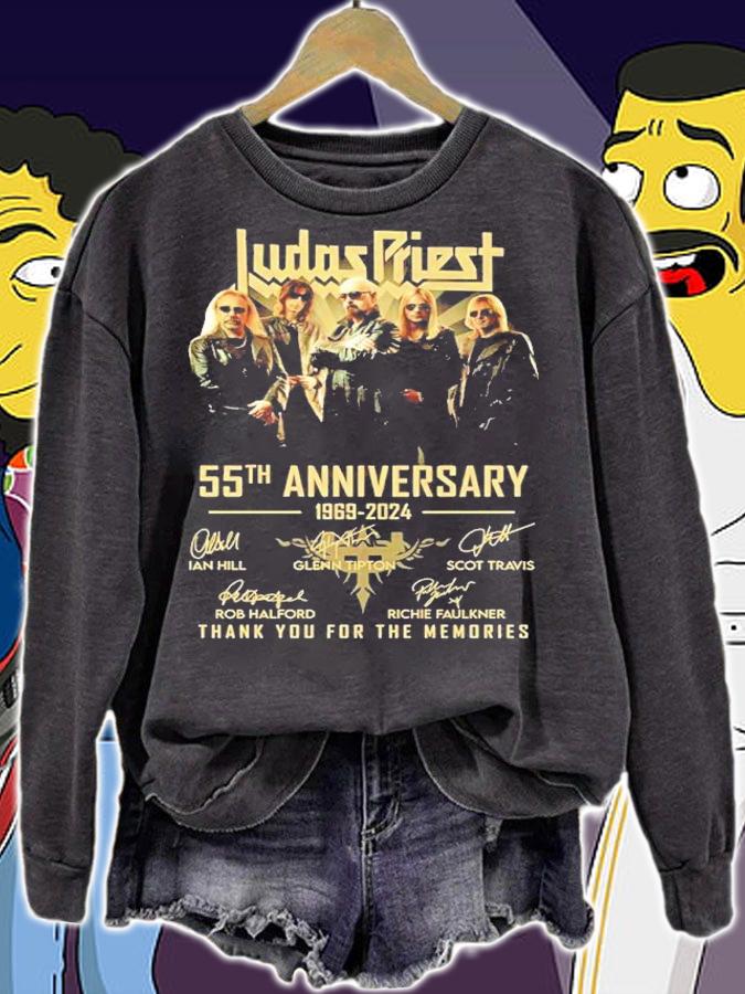 Judas Priest 55 Years 1969-2024 Anniversary Signatures Thank You For The Memories Shirt