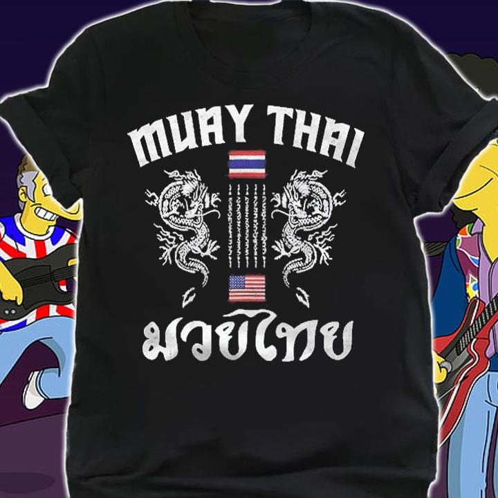 Thailand American Flag Muay Thai Boxing Training Equipment Shirt