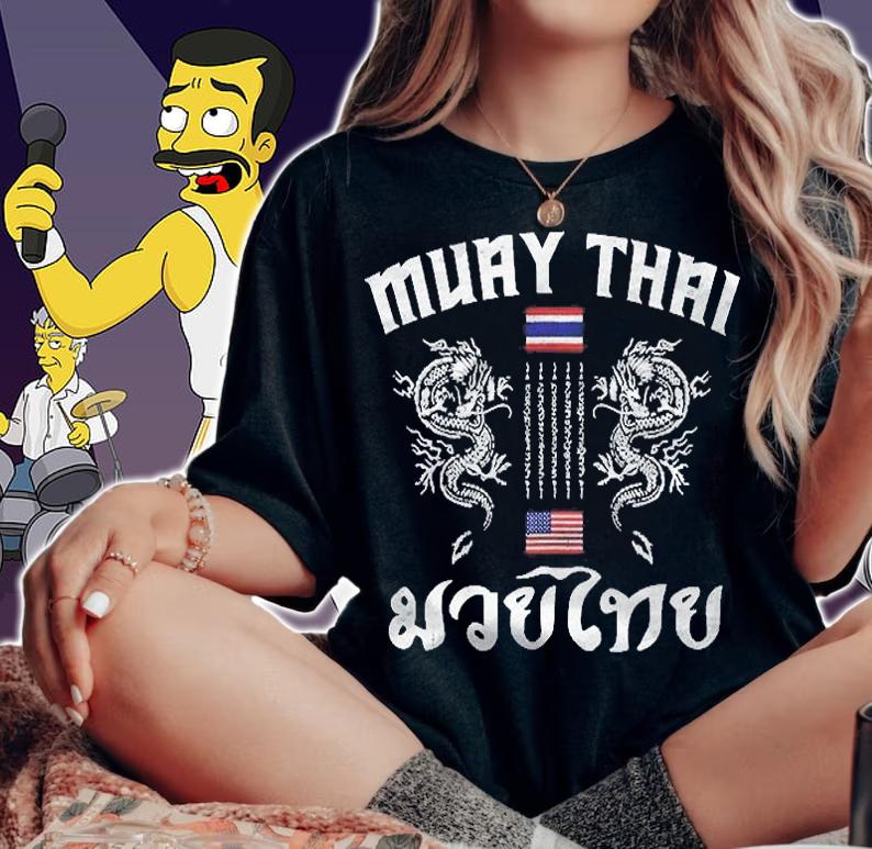 Thailand American Flag Muay Thai Boxing Training Equipment Shirt