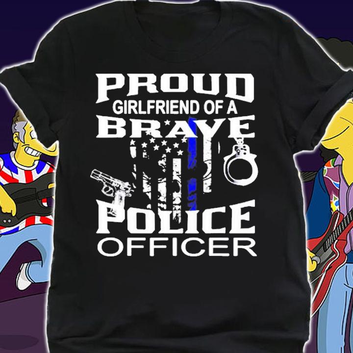 Thin Blue Line Tshirt Proud Girlfriend Of Police Officer T-Shirt