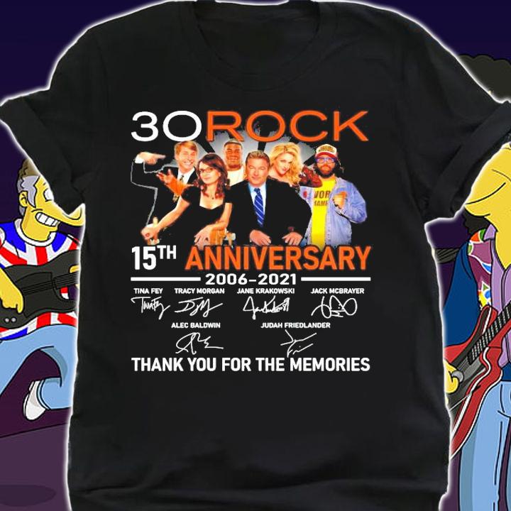 30 Rock 15th anniversary 2006-2021 signatures t-shirt shirt