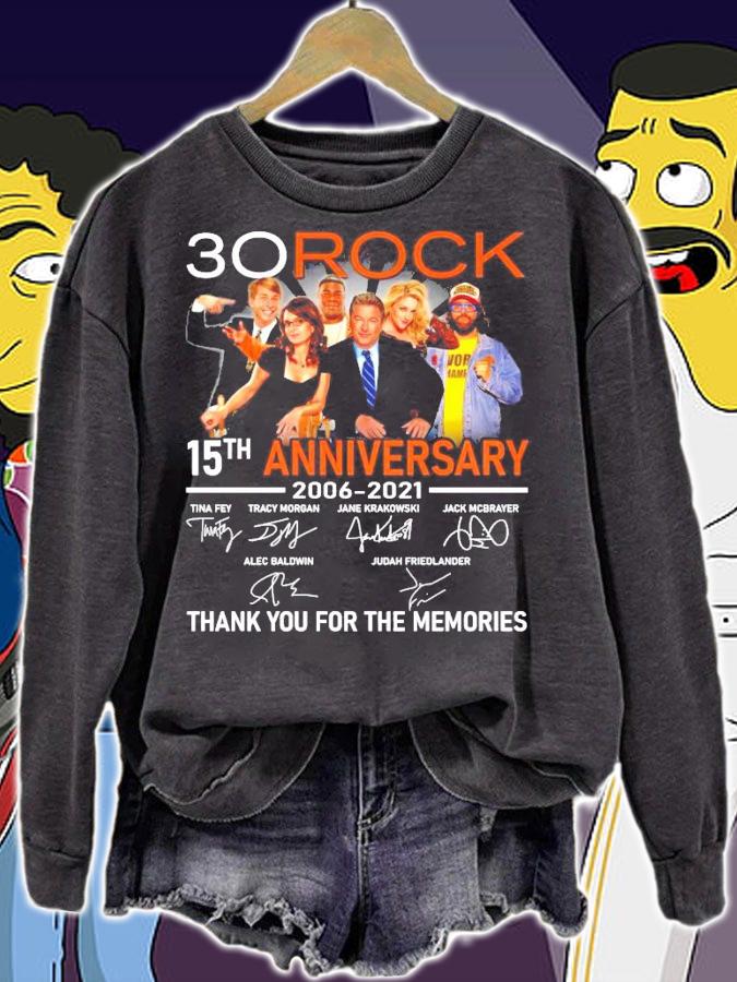 30 Rock 15th anniversary 2006-2021 signatures t-shirt sweatshirt