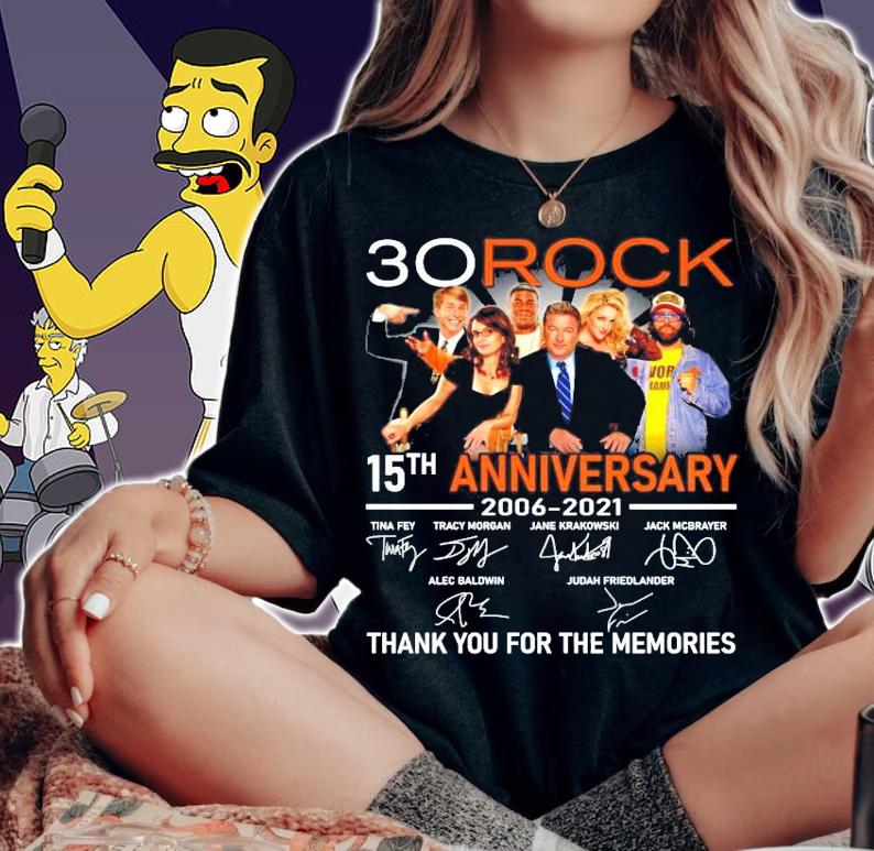 30 Rock 15th anniversary 2006-2021 signatures t-shirt woman shirt