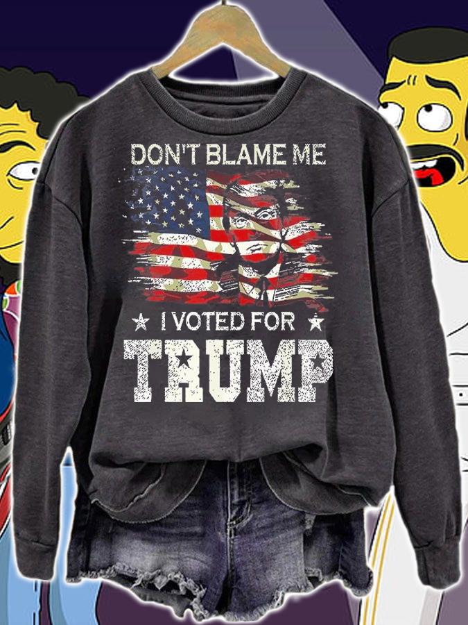 Don't Blame Me I Voted for Trump Vintage USA Flag Trump T-Shirt