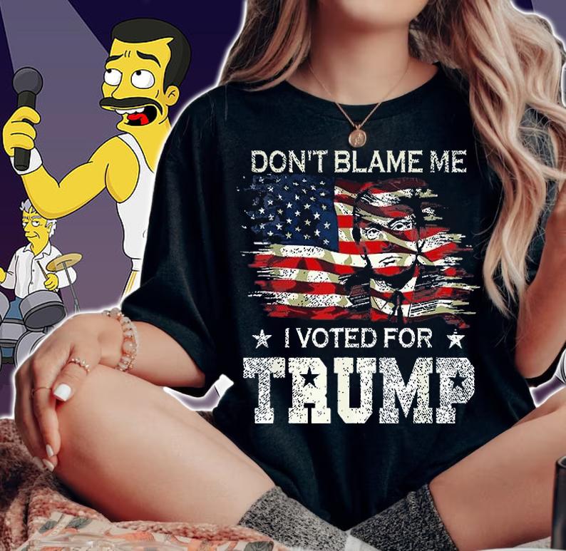 Don't Blame Me I Voted for Trump Vintage USA Flag Trump T-Shirt