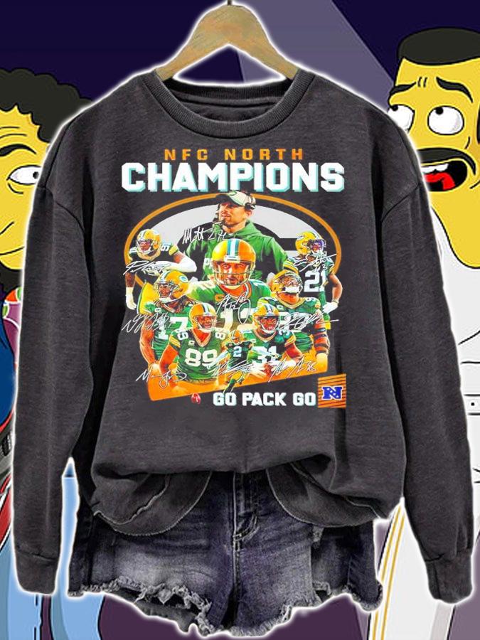 Green Bay Packers NFC North Go Pack Go 2021 Signatures Shirt sweatshirt