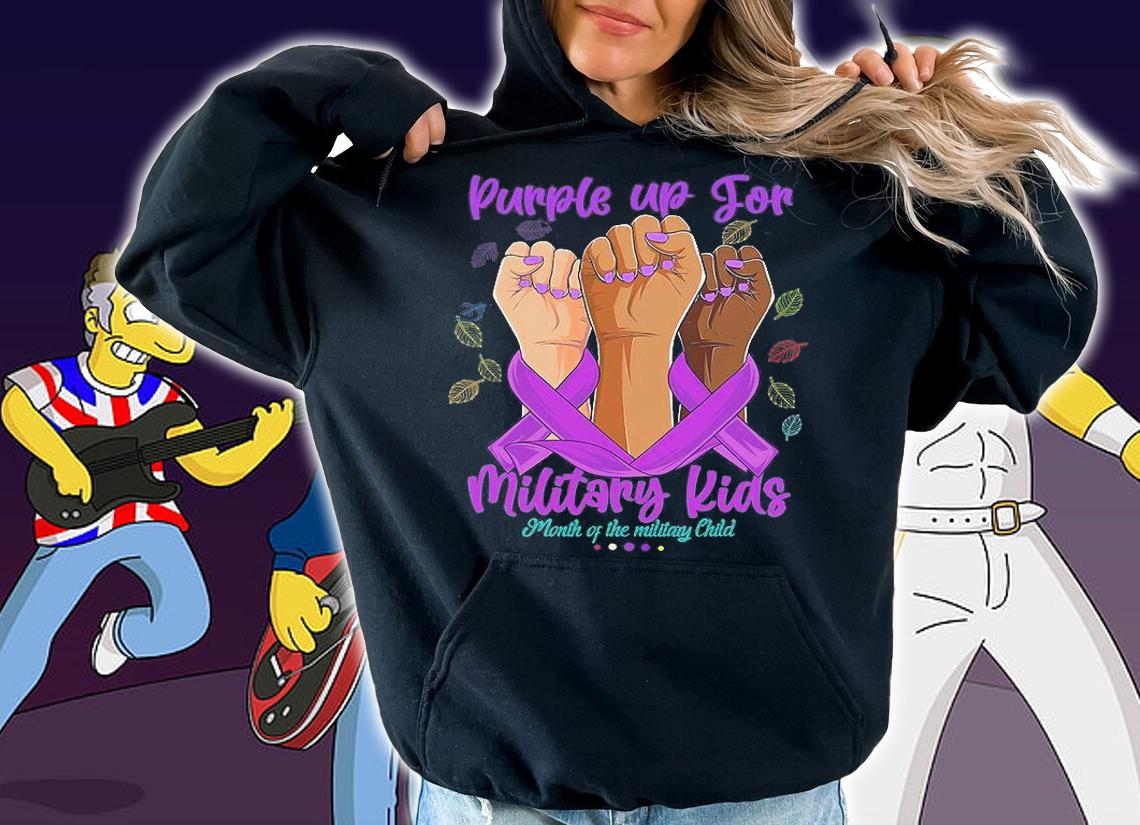 Hands Purple Up Day For Military Kids CHILD Purple Up 2022 T-Shirt hoodie