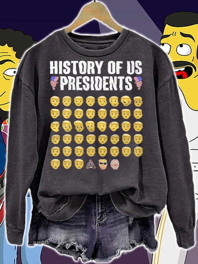 History Of US Presidents Emojis Anti Biden 46Th USA T-Shirt sweatshirt