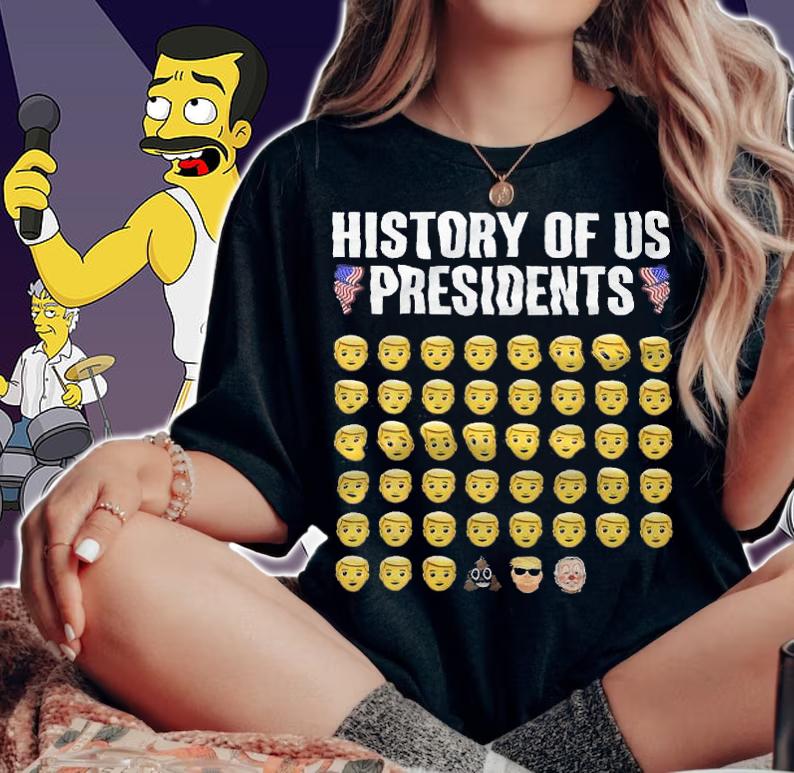 History Of US Presidents Emojis Anti Biden 46Th USA T-Shirt woman shirt