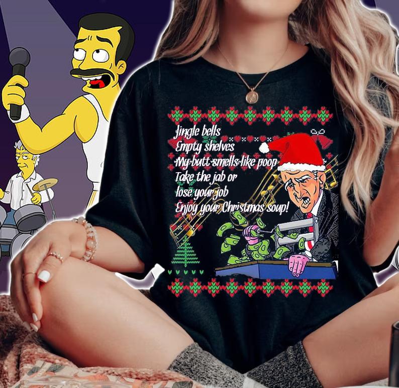 Jingle Joe Empty Shelves Biden Santa Anti Liberal Christmas T-Shirt woman shirt