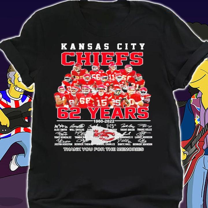 Kansas City Chiefs 62 Years 1960-2022 Signatures Thank You For The Memories Shirt shirt