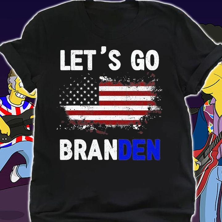 Let's Go Branden Brandon US Flag Tee Funny Trendy Sarcastic t-shirt shirt