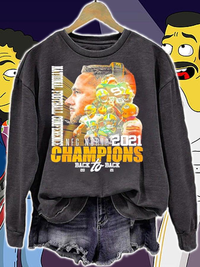 National football conference NFC North 2021 Champion back to back Green Bay Packer shirt sweatshirt