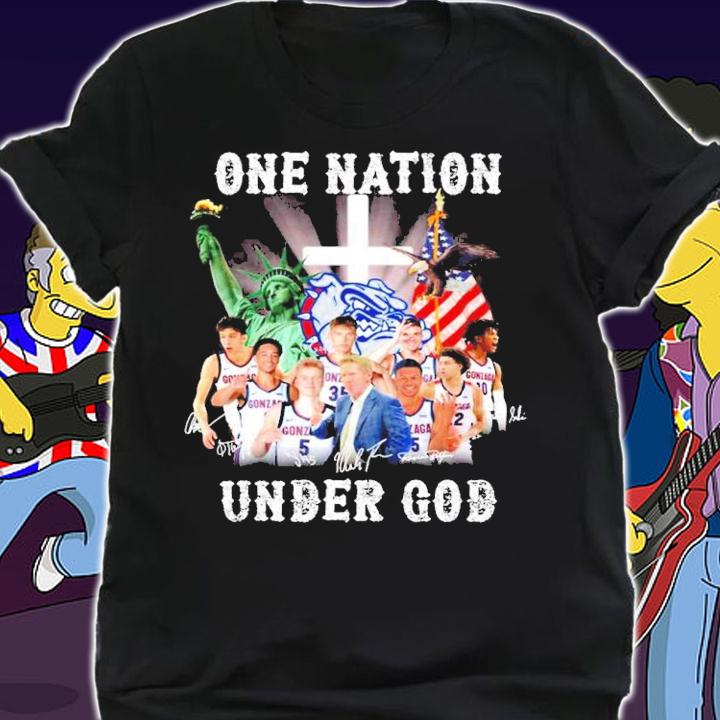 One Nation Under God Gonzaga Bulldogs Signatures Shirt shirt