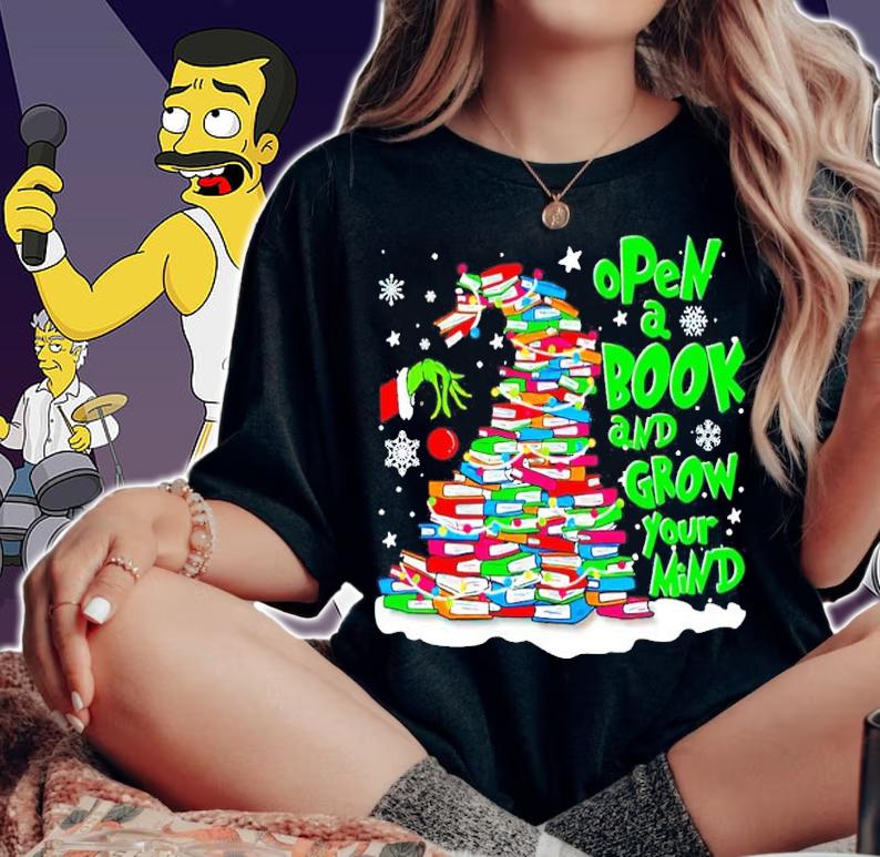 Open a Book and Grow your mind Christmas shirt woman shirt