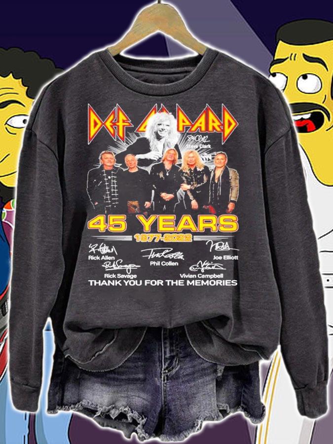 Top Def Leppard 45 Years 1977-2022 Signatures Thank You For The Memories Shirt