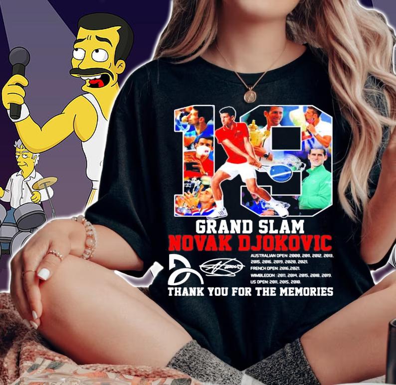 19 Grand Slam Novak Djokovic signature thank you for the memories shirt woman shirt