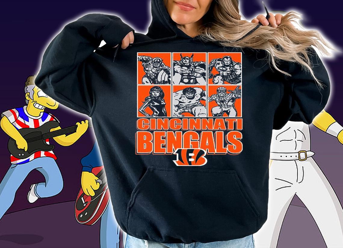 Cincinnati Bengals Disney Marvel Avengers Line-Up shirt hoodie