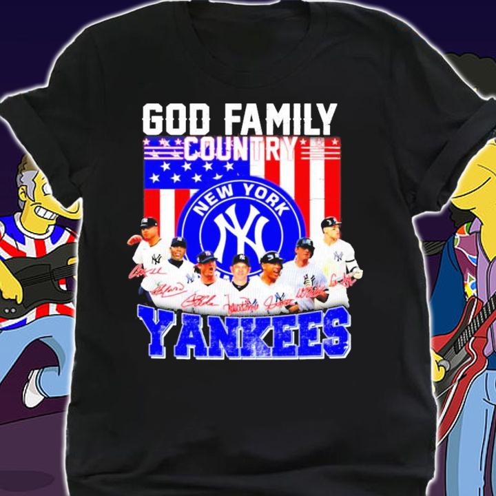 God family country New York Yankees signatures shirt shirt