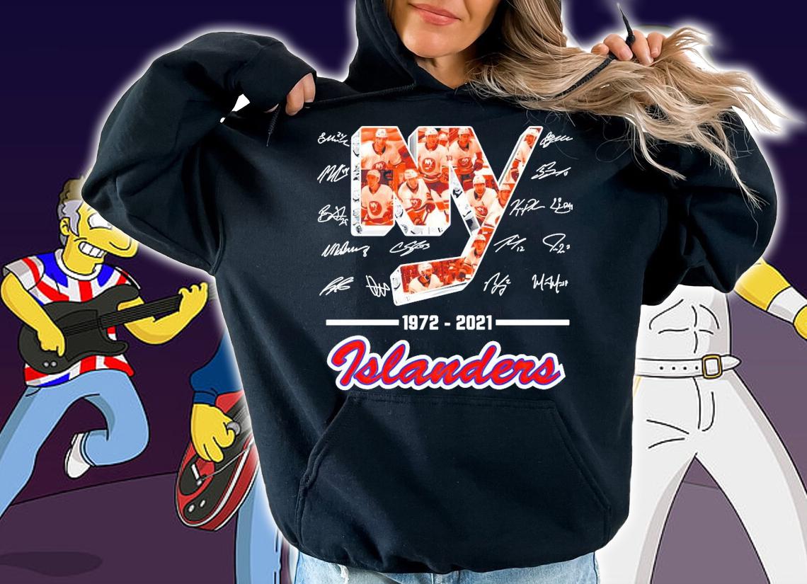New York Islanders 1972-2021 signatures shirt hoodie