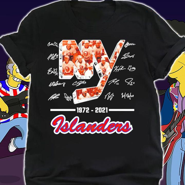 New York Islanders 1972-2021 signatures shirt shirt
