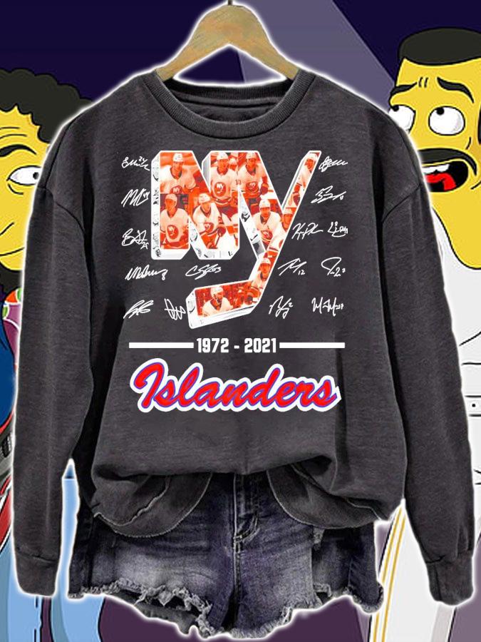 New York Islanders 1972-2021 signatures shirt sweatshirt