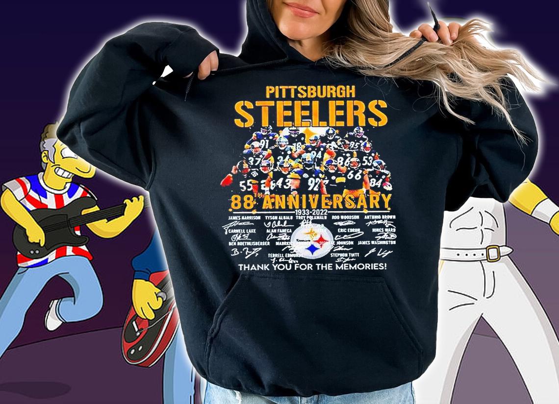 Pittsburgh Steelers 88th anniversary 1933-2022 thank You for the memories signature T-shirt hoodie