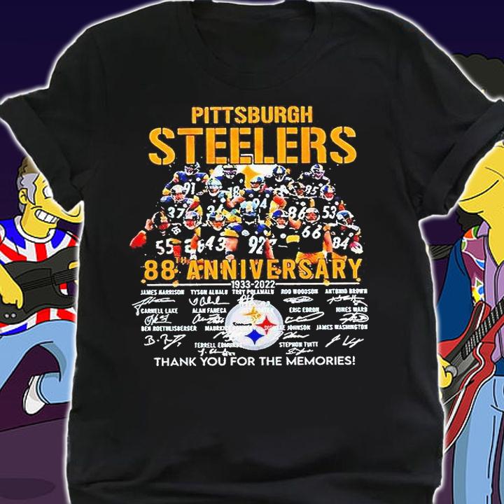 Pittsburgh Steelers 88th anniversary 1933-2022 thank You for the memories signature T-shirt shirt