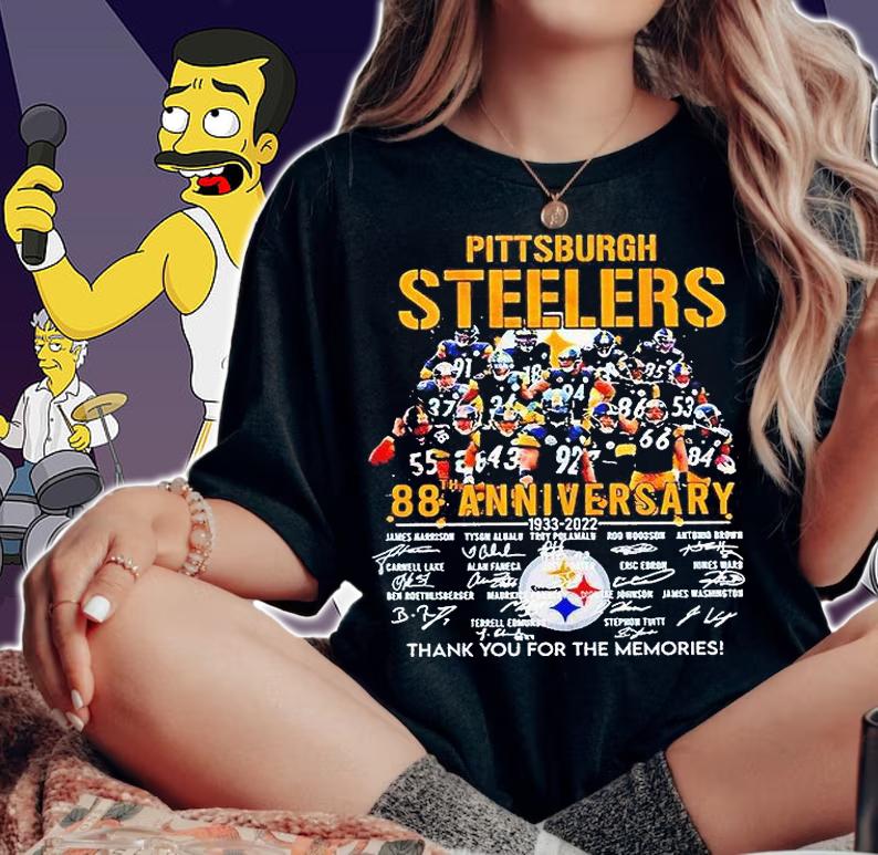 Pittsburgh Steelers 88th anniversary 1933-2022 thank You for the memories signature T-shirt woman shirt