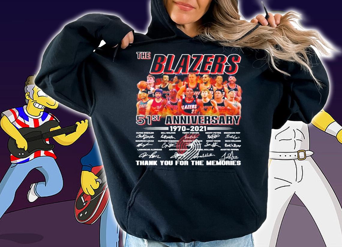 The Blazers 51st anniversary 1970-2021 signatures shirt hoodie