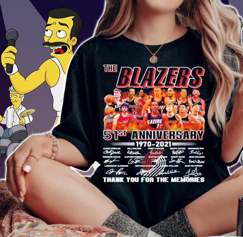 The Blazers 51st anniversary 1970-2021 signatures shirt woman shirt
