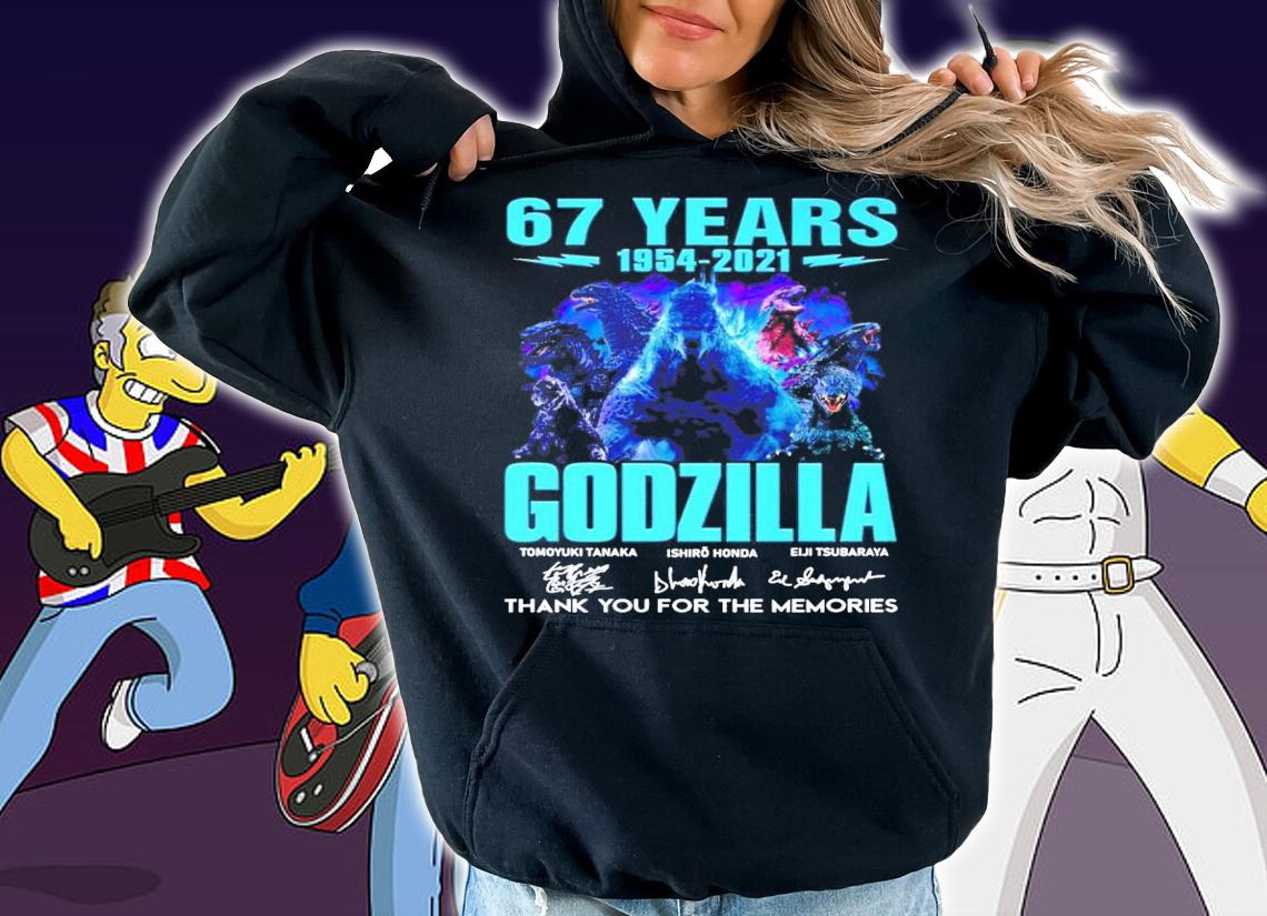 67 years 1954-2021 Godzilla signature thank you for the memories shirt