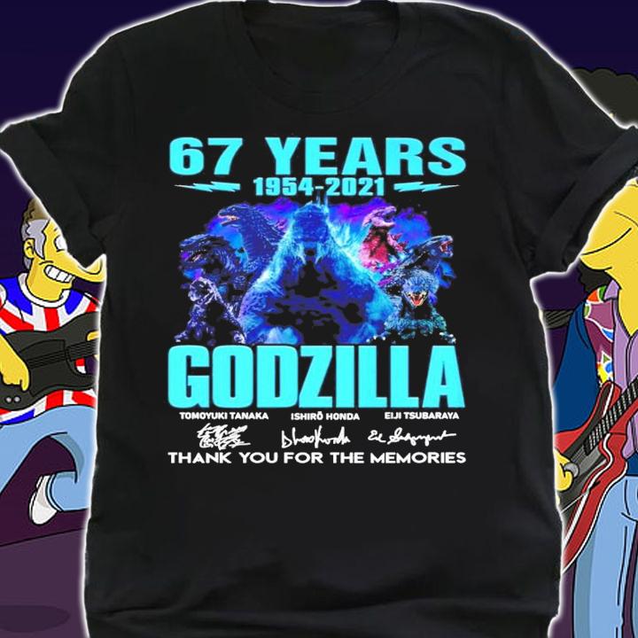 67 years 1954-2021 Godzilla signature thank you for the memories shirt