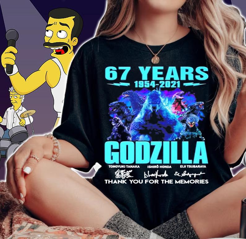 67 years 1954-2021 Godzilla signature thank you for the memories shirt