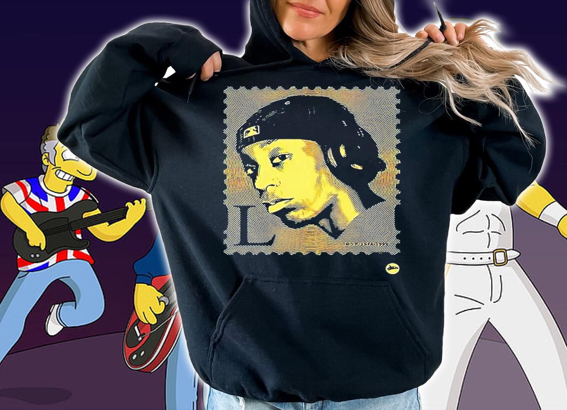 Big-L Hiphop stamp black and gold T-shirt hoodie