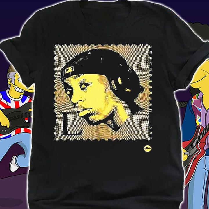 Big-L Hiphop stamp black and gold T-shirt shirt