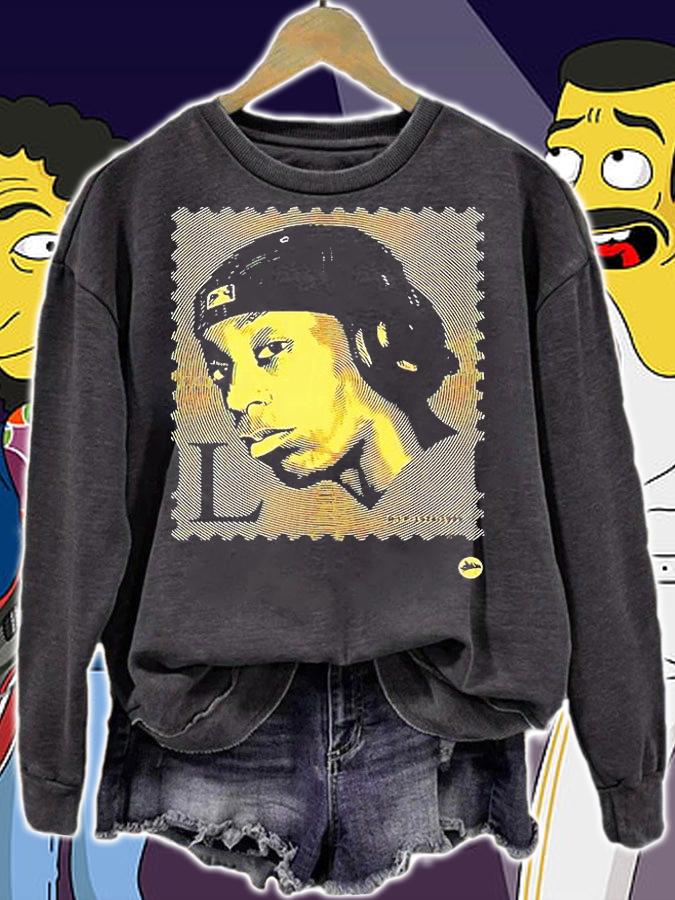 Big-L Hiphop stamp black and gold T-shirt sweatshirt
