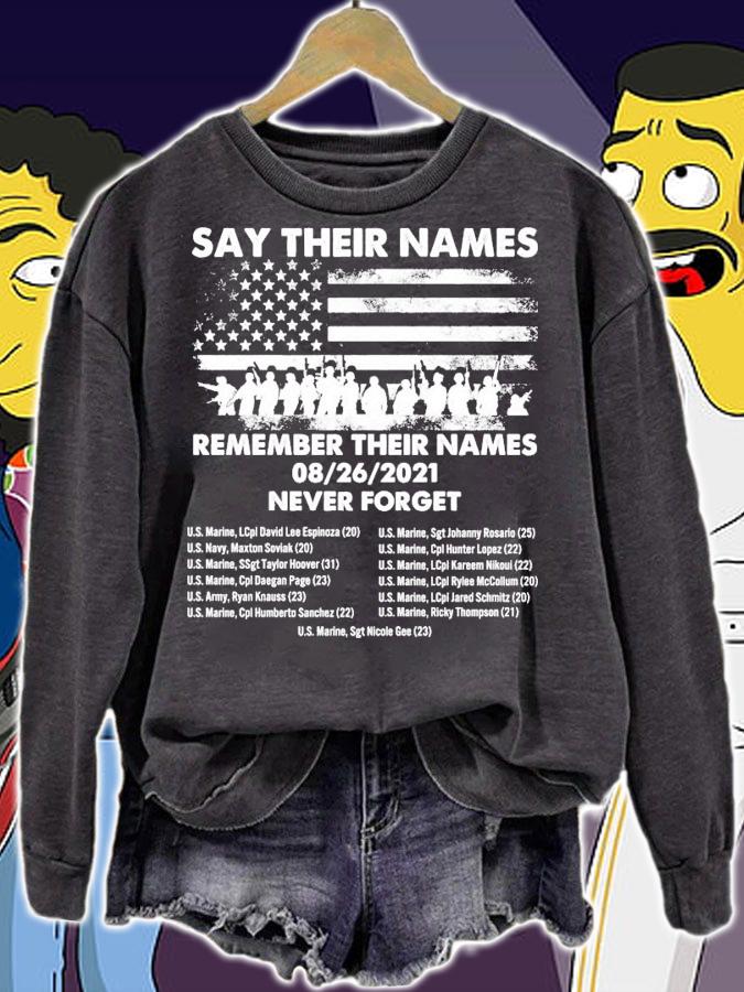 Say Their Names Remember Their Names Never Forget Our Veterans shirt