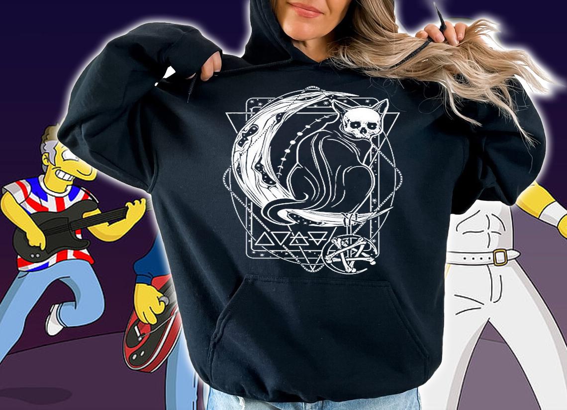 Tarot Card Crescent Moon And Cat T-Shirt hoodie