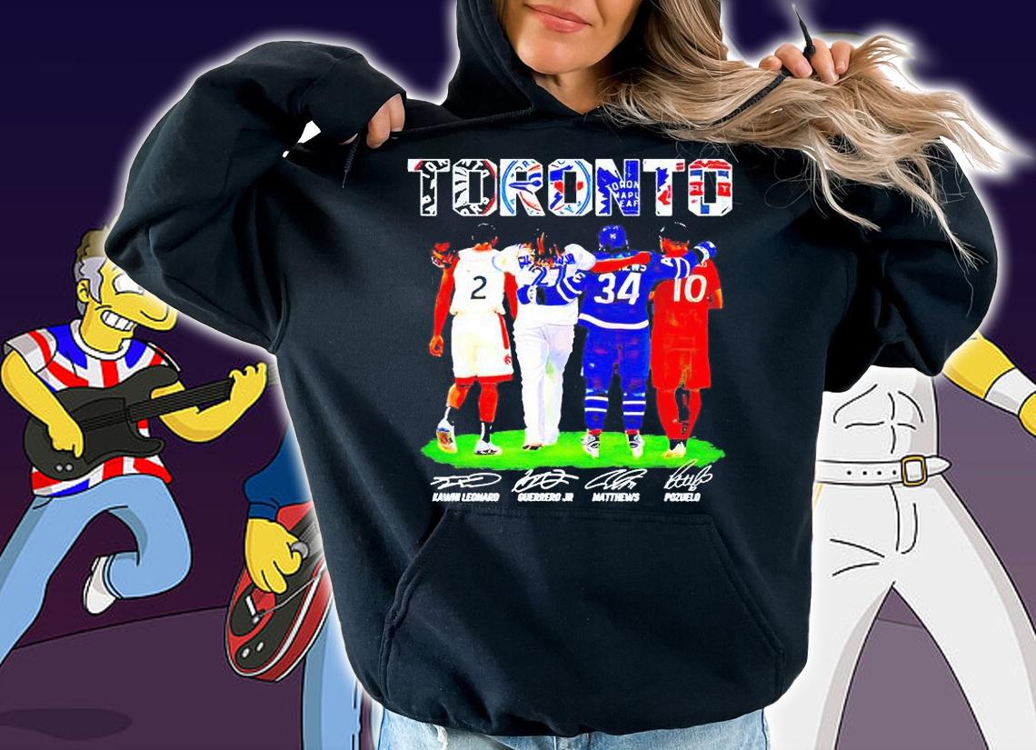 Toronto Kawhi Leonard Guerrero Jr Matthews Pozuelo signatures T-shirt hoodie