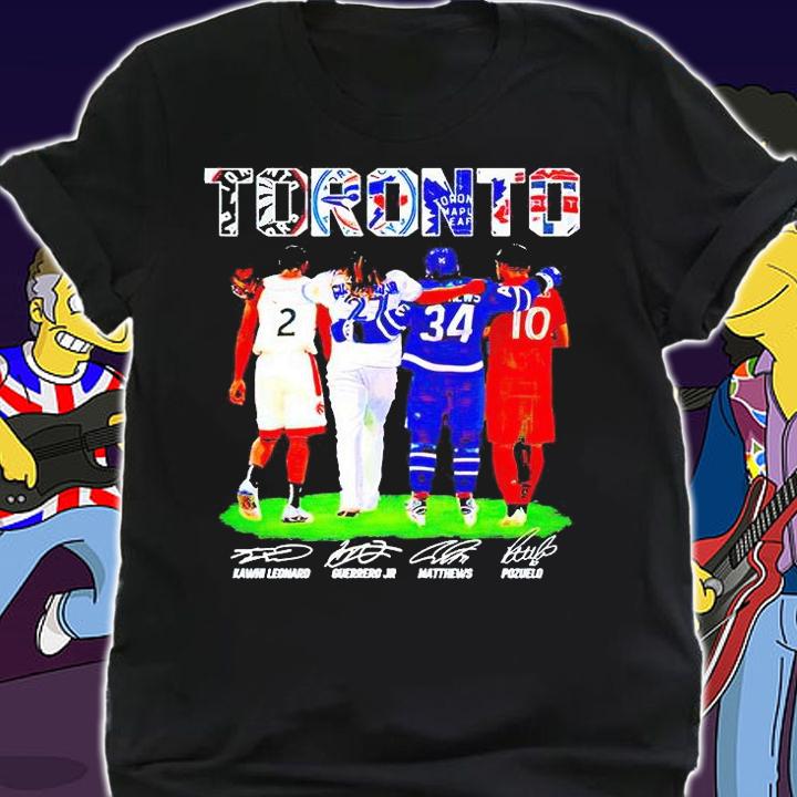 Toronto Kawhi Leonard Guerrero Jr Matthews Pozuelo signatures T-shirt shirt