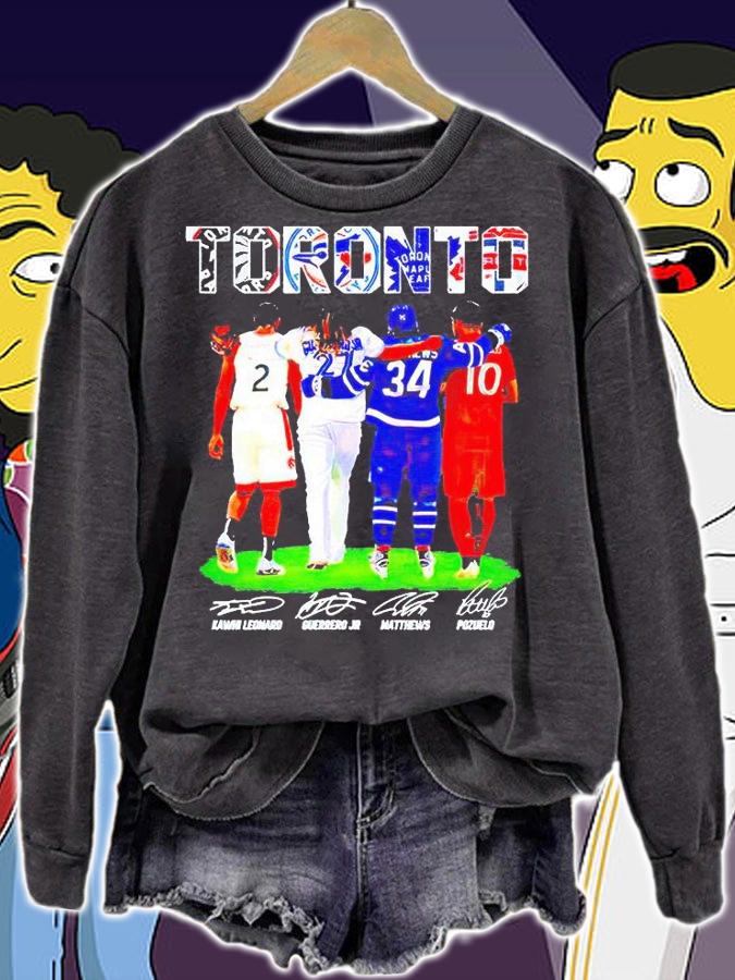 Toronto Kawhi Leonard Guerrero Jr Matthews Pozuelo signatures T-shirt sweatshirt