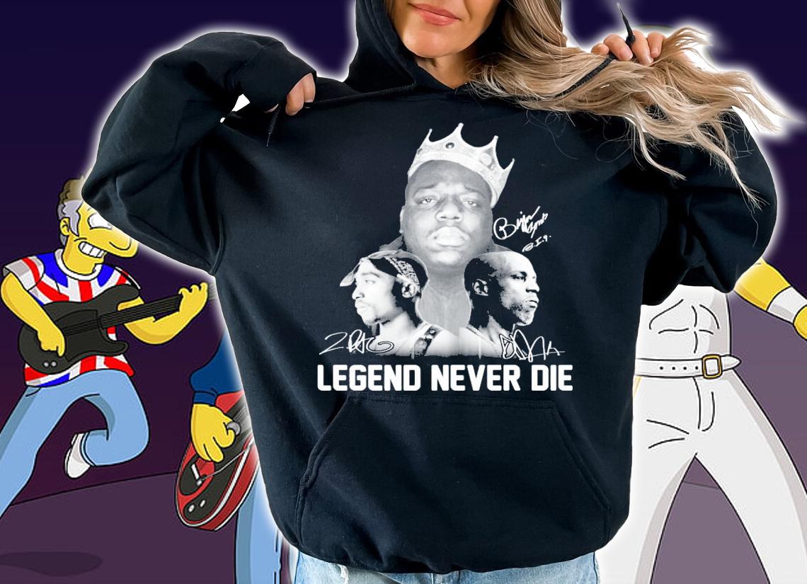 Tupac Shakur 2pac DMX Legend never die signatures shirt t-shirt hoodie